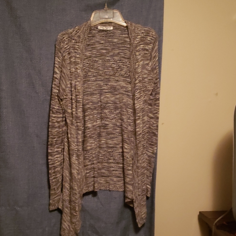Large grey knit cardigan